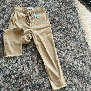 Brand new cropped cargo khaki denim.